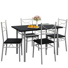 Je nachdem welchen platz dein sitzraum in der küche einnehmen soll, wählst du die passenden stühle. Casaria Esstisch Paul 5 St Sitzgruppe Kuchentisch Mit 4 Stuhlen Fur Esszimmer Kuche Essgruppe Tisch Stuhl Set Schwarz Online Kaufen Otto