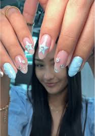 mis últimas uñas de abril 🩵 #nails #nails2025