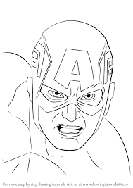 Learn How To Draw Captain America Face Captain America Step By Step Drawing Tutorials Captain America Drawing Face Outline Joker Pics