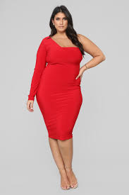 The Way I Love You One Shoulder Dress Red In 2020 Plus Size Dresses One Shoulder Dress Fashion