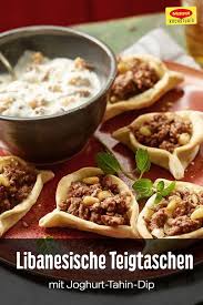 Libanesische Teigtaschen Mit Joghurt Tahin Dip Rezept Teigtaschen Lebensmittel Essen Teig