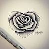 Rose flower and heart tattoo. 3