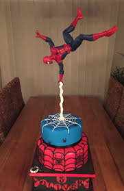Gravity Defying Spider Man Cake By Olivia S Cake Boutique Superhero Birthday Cake Spiderman Birthday Cake Birthday Cake Kids