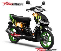 Lihat harga yamaha mio z 2021, spesifikasi, fitur, warna, konsumsi bbm, review redaksi oto. Modif Striping Yamaha Mio Sporty Black Monster Motoblast