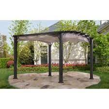 Maybe you would like to learn more about one of these? Hanover 8 Ft X 10 Ft Metal Pergola With An Adjustable Gray Canopy Han Pergola The Home Depot Outdoor Pergola Pergola Patio Pergola Plans