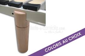 Jeu de 4 pieds en polypropylène gris accompagnés d'un pied central pour sommier à lattes. Pieds De Lit En Bois Pour Cadre A Lattes Sedac Ou Duvivier