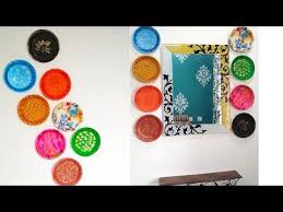 Wall Decor Ideas With Thermocol Plates Diy Wall Hanging Idea With Disposable Plates Youtube Plate Wall Decor Plates Diy Diy Wall