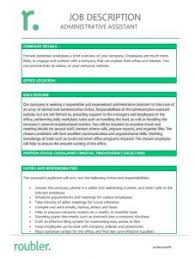 Job description template word 2007. Admin Assistant Job Description Template Roubler Kenya Resources