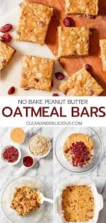 No Bake Peanut Butter Oatmeal Bars In 2020 Oatmeal Bars Healthy Peanut Butter Oatmeal Bars Peanut Butter Oatmeal