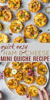 Easy Ham Cheese Mini Quiches Perfect For Sunday Brunch Recipe Mini Quiche Recipes Brunch Appetizers Easy Brunch Recipes