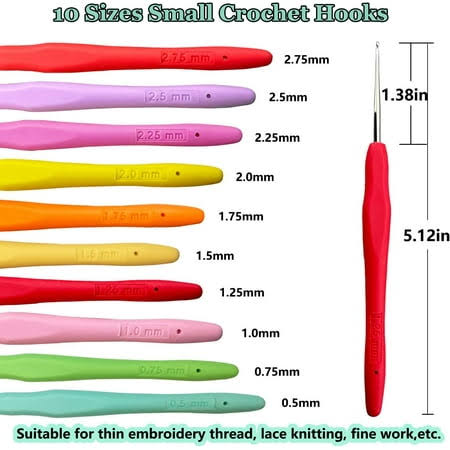 22 Sizes Crochet Hooks Set with Sky Blue Case,0.5mm-10mm Ergonomic Soft Handle Crochet Hook Needles Set for Arthritic Hands,Complete Crochet Set, Size