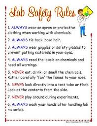 Science Lab Safety Rules Poster Science Lab Safety Science Lab Safety Rules Lab Safety Rules