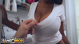 See busty milfs in tight shirts flaunting their ample cleavage