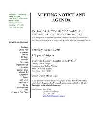 MEETING NOTICE AND AGENDA