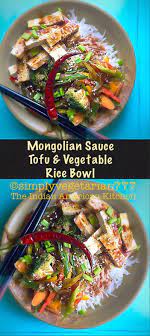 If you love pf chang's mongolian beef, you'll love this vegan version. Mongolian Sauce Tofu Vegetable Rice Bowl Is The Perfect Vegan Vegetarian Meal It Is Hearty And A Complete Meal Vegetarian Vegan Recipes Recipes Vegetable Rice