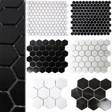 Praktisch, schön und ideal für allergiker! Keramik Mosaikfliesen Hexagon Salamanca Schwarz Glanzend H95