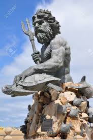 The statue depicts the mythological god neptune and is located at the entrance of neptune park on the virginia beach boardwalk on 31st street. King Neptune Statue At The Entrance Of Neptune Park On The Virginia Beach Boardwalk Stock Photo Picture And Royalty Free Image Image 46891484