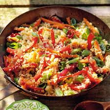 Couscouspfanne Mit Joghurt Dip Rezept Rezepte Fettarm Kochen Couscous Gemuse Pfanne