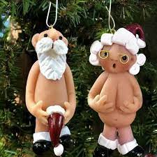 2Pcs Resin Santa Claus Ornament Naked Santa Naughty Funny Christmas Tree  Pendant | eBay