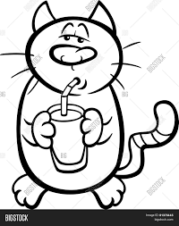 Check them all out and create your own coloring book. Cat Drink Milk Vector Photo Free Trial Bigstock