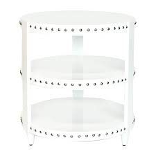 3 Tier White Lacquer Studside Table From Worlds Away Free Shipping White Side Tables Contemporary Accent Tables Round Side Table