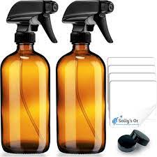 Empty Amber Glass Spray Bottle 16oz With Black Spray Nozzle Walmart Com Walmart Com