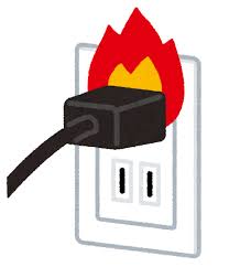 コンセントからの出火のイラスト | かわいいフリー素材集 いらすとや