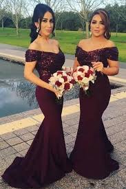 Burgundy Off Shoulder Bridesmaid Dresses With Beaded Train Fashion Formal Part Maroon Bridesmaid Dresses Off Shoulder Bridesmaid Dress Bridesmaid Dresses 2017
