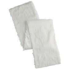 Fox Faux Fur White Table Runner Faux Fur Rug White Faux Fur Table Runners