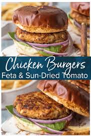 If you opt for frozen spinach, make sure it's fully thawed before using it. Chicken Burgers With Feta And Sun Dried Tomato Are One Of My Favorite Healthy Recipes To Throw On Chicken Burgers Recipe Ground Chicken Burgers Chicken Burgers