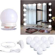 Hollywood style led vanity mirror lights kit with 10 dimmable light bulbs for makeup dressing table and power supply plug in lighting fixture strip, vanity mirror light, white (no mirror included) 4.5 out of 5 stars. Hollywood Style Led Vanity Mirror Lights Kit With 10 Dimmable Light Bulbs For Makeup Dressing Table Plug In Lighting Fixture Strip White No Mirror Included Amazon Com