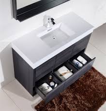 Freestanding bathroom vanities are the most common type of vanity. Bliss 60 Single Sink Floor Moun Gray Oak Bathroom Vanity