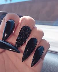 Black Acrylic Nail Designs 30 Creative Designs For Black Acrylic Nails That Will Catch Your Eye Black Acrylic Nails Black Acrylic Nail Designs Pointed Nails
