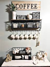 If your kitchen layout doesn't allow for a space fully dedicated to build a coffee bar, custom cabinetry offers neat alternatives. Absolutely Love The Way My Coffee Station Turned Out Follow Jacqueline Kent On Pinterest Kitchen Bar Decor Office Coffee Bar Ideas Home Coffee Stations