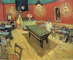 He made the work on location outside the café du forum on place du forum: The Night Cafe In The Place Lamartine In Arles Vincent Van Gogh Fine Art Biblio