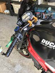 Painted Top Triple By Prestige Motorcycles Carbon Fiber Fork Sleeves And Vinyl Wrapped Handlebars Vinyl Wrap Carbon Fiber Motorcycle
