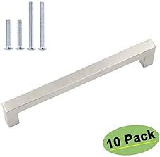 T Cabinet Handles Brushed Nickel 10 Pack 6 1 4 Inch Contemporary Cabinet Pulls Ktc Modern Kitchen Cabinet Handles Silver Cabinets Stainless Steel Cabinet Pulls