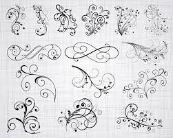 Download Decorative Vine Ornaments Svg Vine Svg Swirls Svg Clipart Etsy