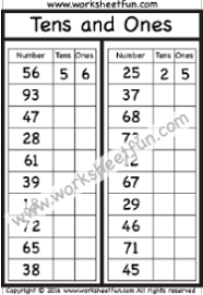 This lesson is aimed at ks1 and has elements of fluency, problem solving and reasoning. Numbers Tens And Ones Free Printable Worksheets Worksheetfun