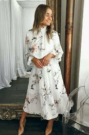 Clamez Elegant Floral Prairie Long Sleeve Flowing Casual Midi Dress In 2020 Fashion Dresses Casual Modest Dresses Fashion Dresses