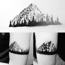 Mountain Nature Armband Tattoo Design For Guys With Pine Tree Forest Arm Band Tattoo Forest Tattoos Mountain Tattoo