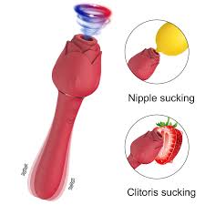 Rose Vacuum Sucking Dildo Vibrator for Women Nipples Oral Clit Sucker