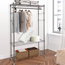 Check spelling or type a new query. Amazon Com Homdox 3 Tier Garment Rack Heavy Duty Clothing Wire Shelving Rolling Free Standing Closet With Lockable Wheels 1 Hanging Rod And 2 Pairs Side Hooks Gray Home Kitchen