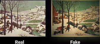 The hunters in the snow. How To Spot Fake Art In Animal Crossing New Horizons Acnh Art Guide