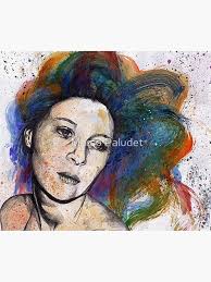 Crystal (street art female portrait with rainbow hair) Tapestry