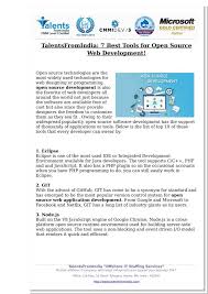 Talentsfromindia 7 Best Tools For Open Source Web Development Web Development Open Source Development