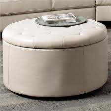 Coaster Landen 5 Piece Round Leather Storage Cocktail Ottoman In Cream Furniturendecor Com Leather Ottoman Coffee Table Leather Storage Ottoman Round Storage Ottoman