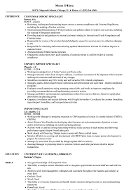 12 import export specialist resume sample. Import Specialist Resume Samples Velvet Jobs