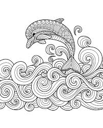 Coloring pages for kids and adults. Dolphin Jumping Out Of Sea Waves Picture To Print And Color