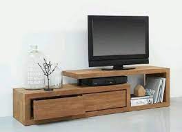 Rak tv dengan lemari kaca minimalis putih kayu. 30 Gambar Model Meja Tv Kayu Jati Minimalis Terbaru 2021 Rumahpedia